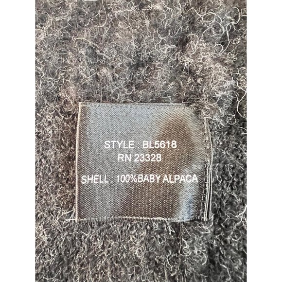 Blake Baby Alpaca Womens Zip Up Cardigan Made in Peru Gray Chunky Knit Sz Med - Picture 11 of 11